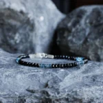 Aquamarine - Black Bracelet III (3-4mm) - Image 2