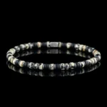 Dalmatian Jasper - Black Bracelet II (4mm) - Image 2