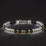 Golden Ethiopian Opal-White Pearl-Black Tourmaline Bracelet I (3.5-4.5mm) - Image 3