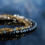 Mustard Yellow Labradorite - Picasso Blue Bracelet II (3mm) - Image 2