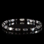 Black Onyx - Hematite Cube bracelet II (4mm) - Image 3