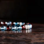 Swiss Blue Topaz - Red Garnet Bracelet VIII (3.5 - 4mm) - Image 6