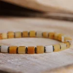 Yellow Jade - Cube Bracelet VII (4mm) - Image 5