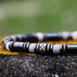 Hematite - Grey/White Bracelet I (6mm) - Image 4
