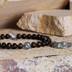 Paladin Swiss Blue Topaz - Matte Bronzite Bracelet I (6mm) - Image 4